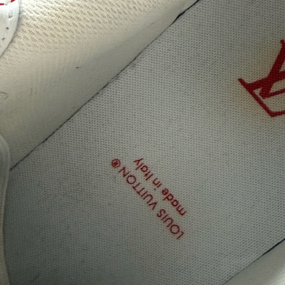 Louis Vuitton White Sneakers with Red Accents - Picture 4 of 8